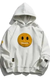 Smile Face Patchwork Hoodie