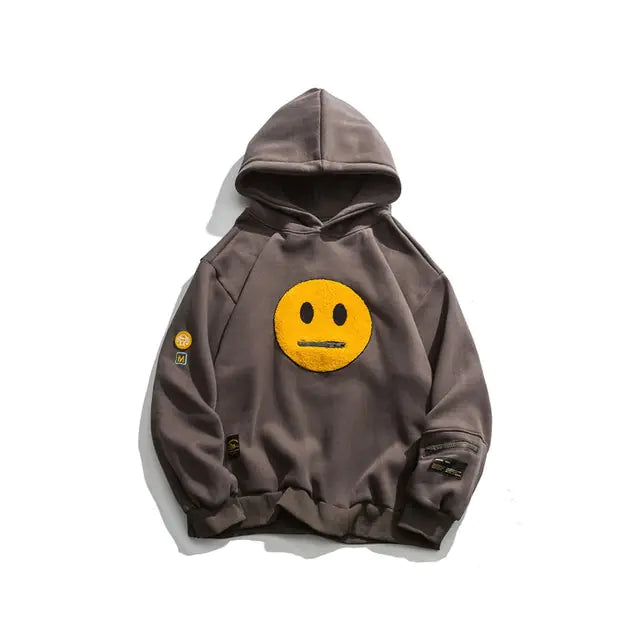 Smile Face Patchwork Hoodie