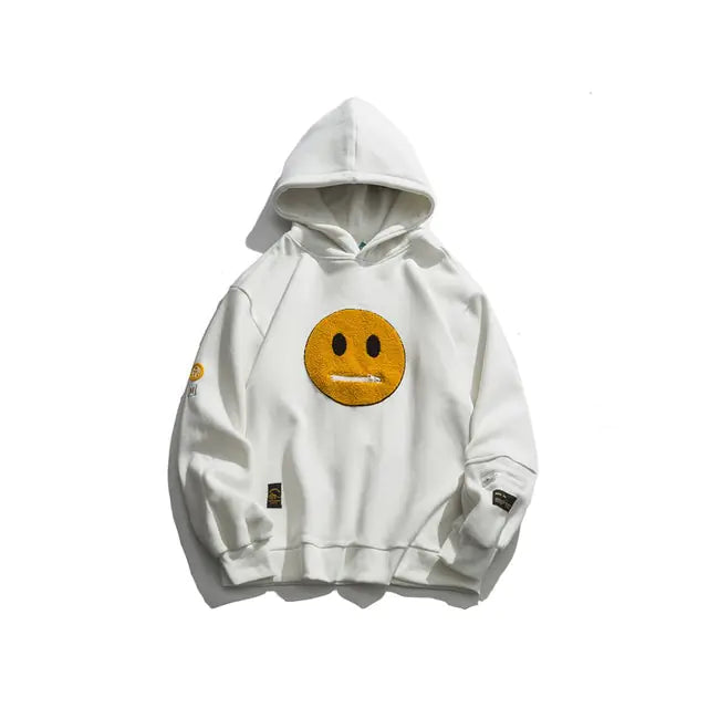 Smile Face Patchwork Hoodie