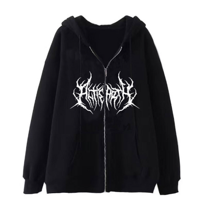 Unisex Black Zip Hoodie