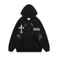 Goth Embroidery Retro Hoodie