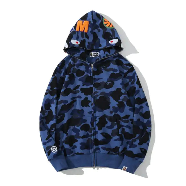 Anime Hoodie Shark Camo Full Zip