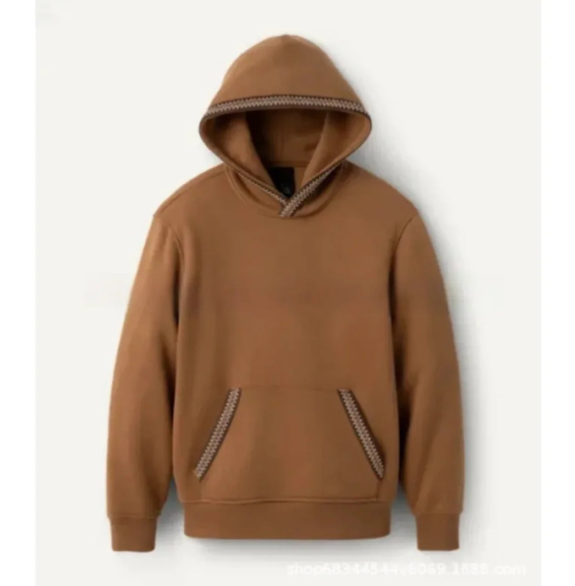 Fleece-Lined Hooded Earth Tone Pullover