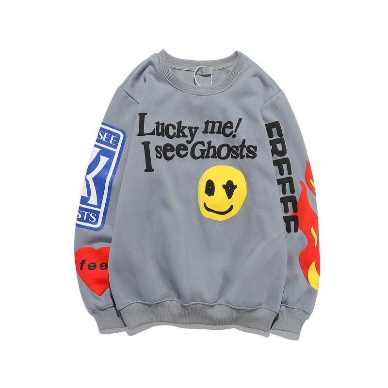 Graffiti Letter Print Plus Velvet Hoodie