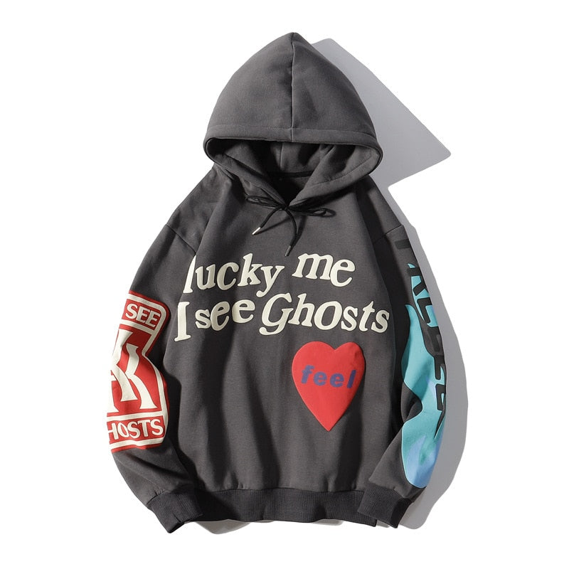 Graffiti Letter Print Plus Velvet Hoodie