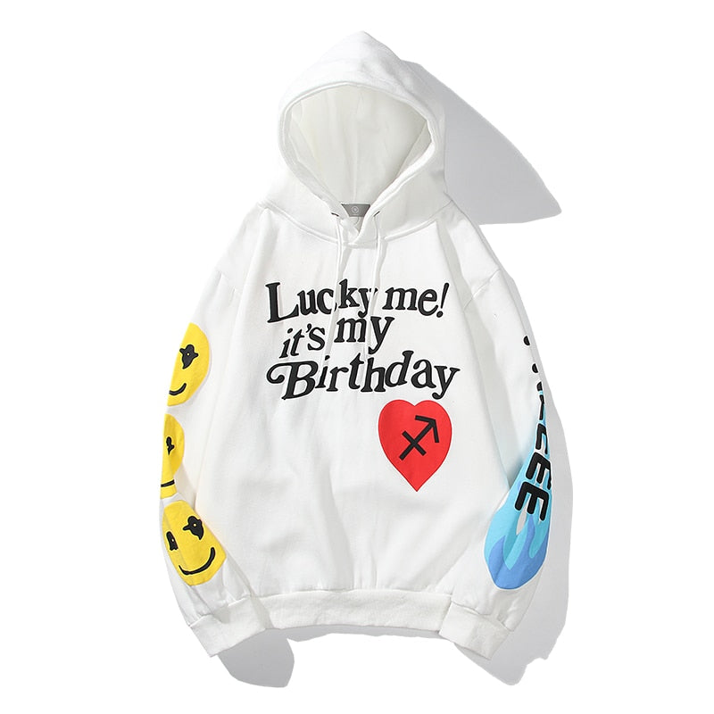 Graffiti Letter Print Plus Velvet Hoodie