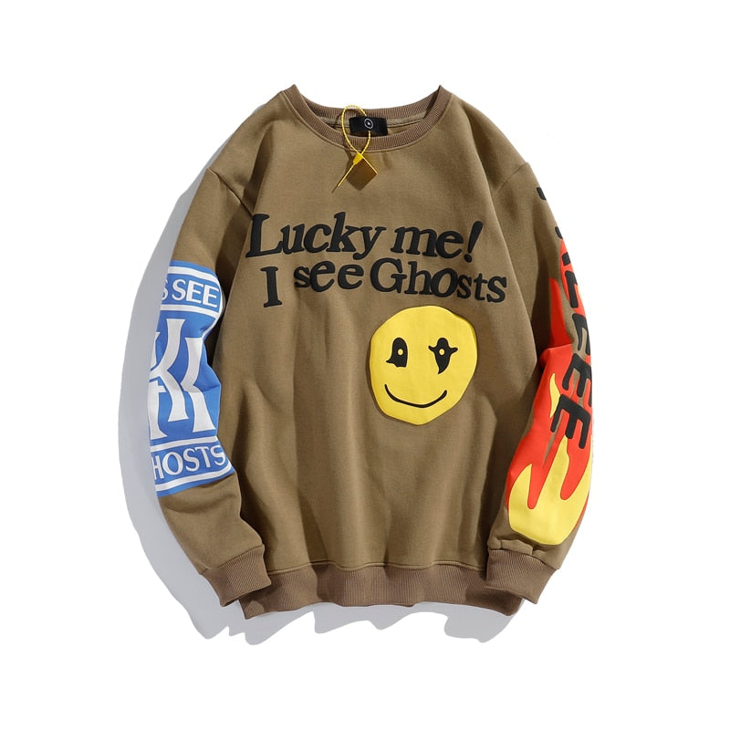 Graffiti Letter Print Plus Velvet Hoodie