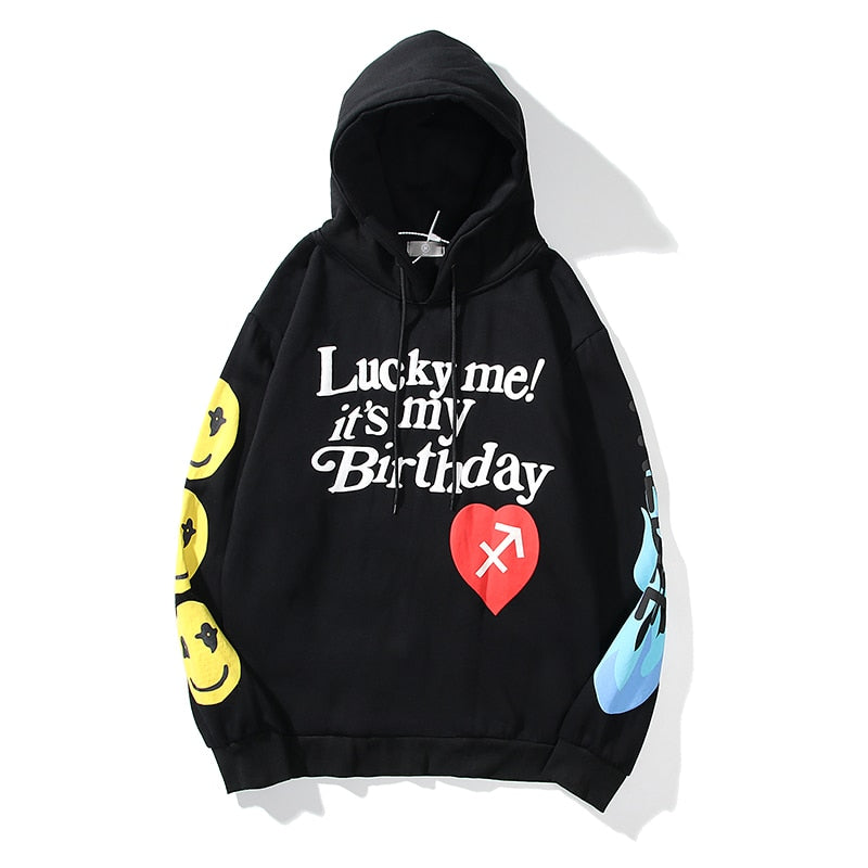 Graffiti Letter Print Plus Velvet Hoodie