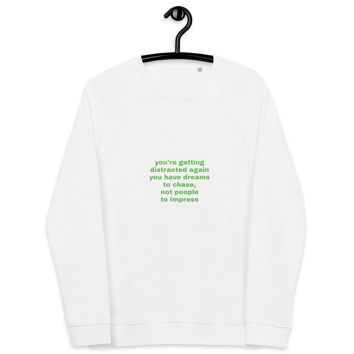 Unisex organic raglan sweatshirt