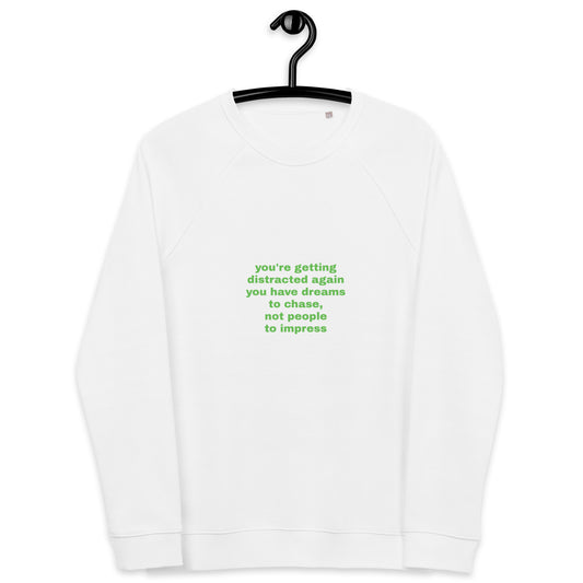 Unisex organic raglan sweatshirt